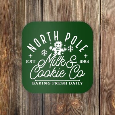 North Pole Milk And Cookie Co Funny Baking Christmas Costume Coaster