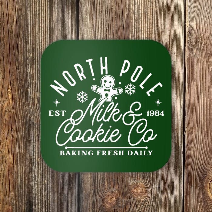 North Pole Milk And Cookie Co Funny Baking Christmas Costume Coaster