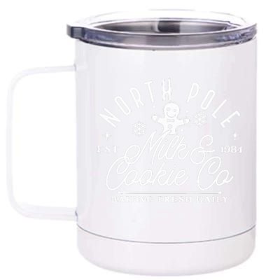 North Pole Milk And Cookie Co Funny Baking Christmas Costume 12 oz Stainless Steel Tumbler Cup