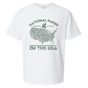 National Parks Map Hiking Travel Camping Outdoors Retro Usa Sueded Cloud Jersey T-Shirt