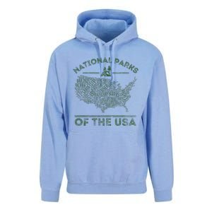 National Parks Map Hiking Travel Camping Outdoors Retro Usa Unisex Surf Hoodie