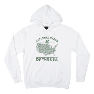 National Parks Map Hiking Travel Camping Outdoors Retro Usa Hoodie