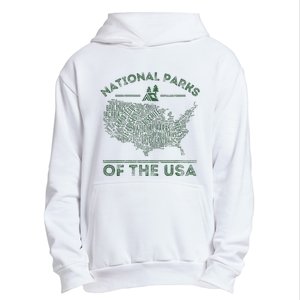 National Parks Map Hiking Travel Camping Outdoors Retro Usa Urban Pullover Hoodie