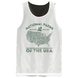 National Parks Map Hiking Travel Camping Outdoors Retro Usa Mesh Reversible Basketball Jersey Tank