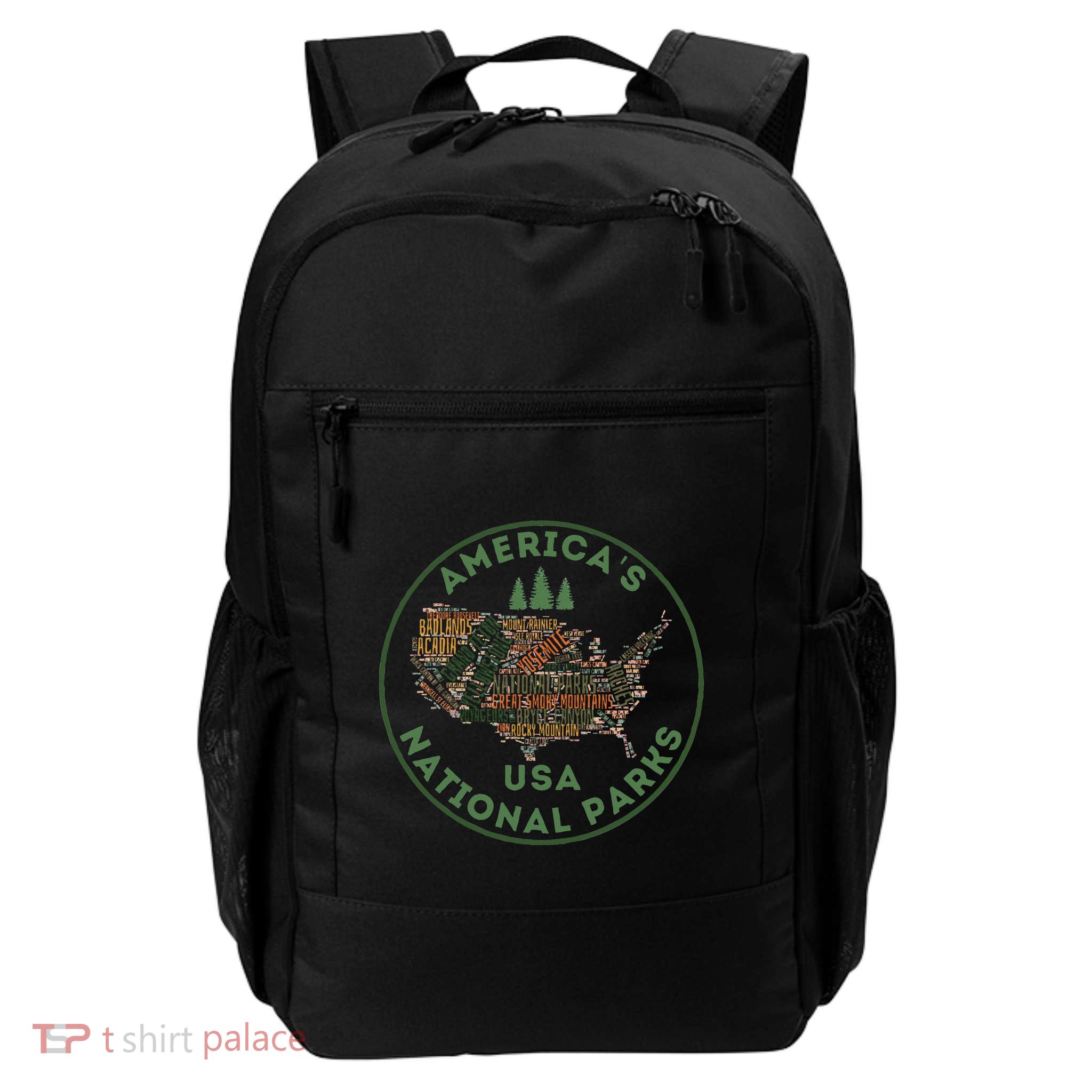National Parks Map Hiking Travel Camping Outdoors Retro Usa Daily Commute Backpack