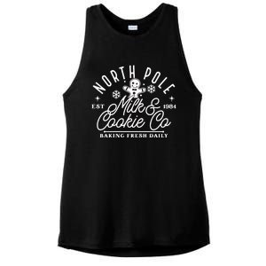 North Pole Milk And Cookie Co Christmas Ladies PosiCharge Tri-Blend Wicking Tank