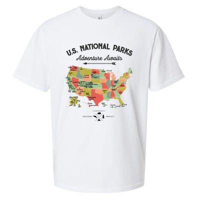 National Park Map Vintage Shirts All 59 National Parks Sueded Cloud Jersey T-Shirt