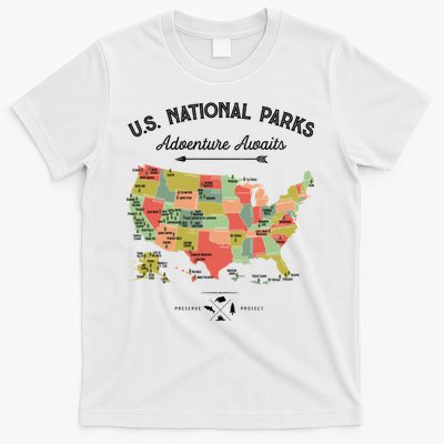 National Park Map Vintage Shirts All 59 National Parks T-Shirt