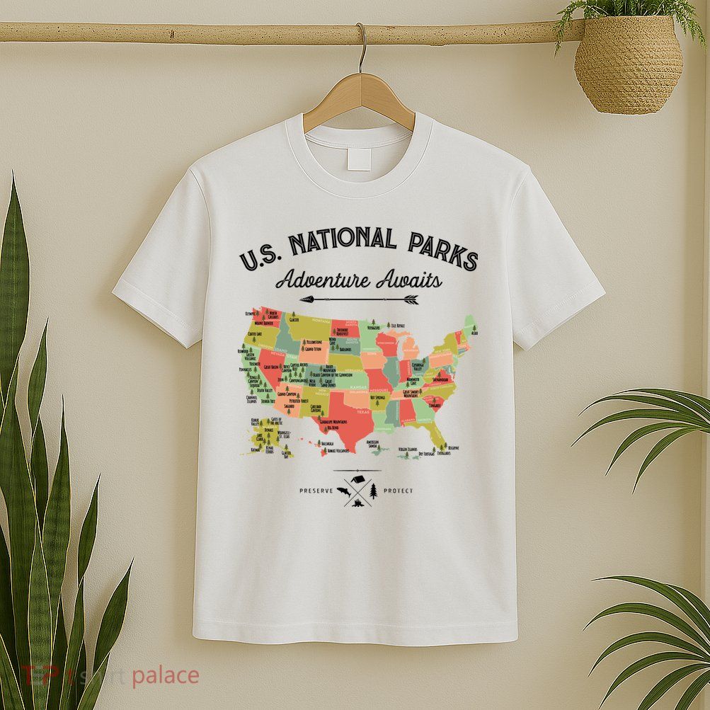 National Park Map Vintage Shirts All 59 National Parks T-Shirt