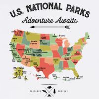 National Park Map Vintage Shirts All 59 National Parks Flatbill Hat
