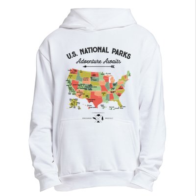 National Park Map Vintage Shirts All 59 National Parks Urban Pullover Hoodie