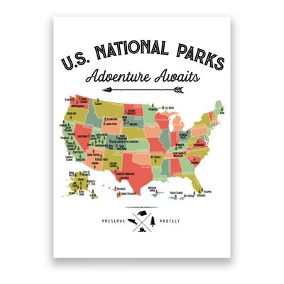 National Park Map Vintage Shirts All 59 National Parks Poster
