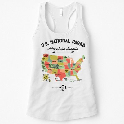 National Park Map Vintage Shirts All 59 National Parks Womens Tank Top