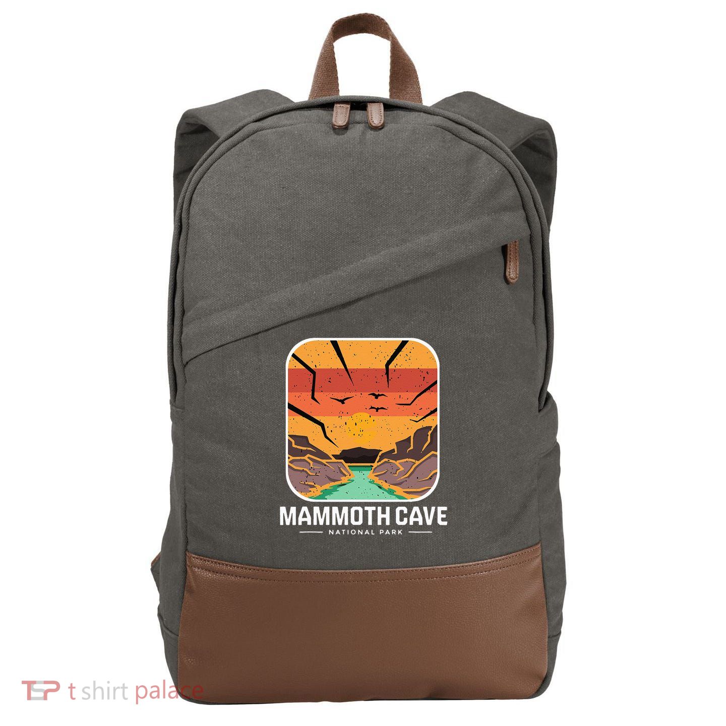 National Park Mammoth Cave Kentucky Souvenir Cave Hike Cotton Canvas Backpack