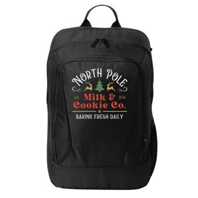 North Pole Milk And Cookie Co Vintage Christmas Company City Backpack