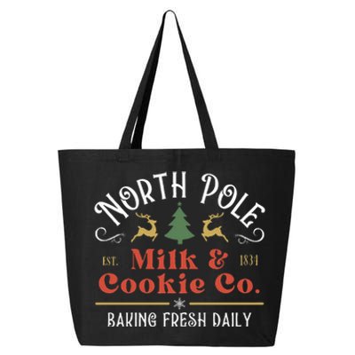 North Pole Milk And Cookie Co Vintage Christmas Company 25L Jumbo Tote