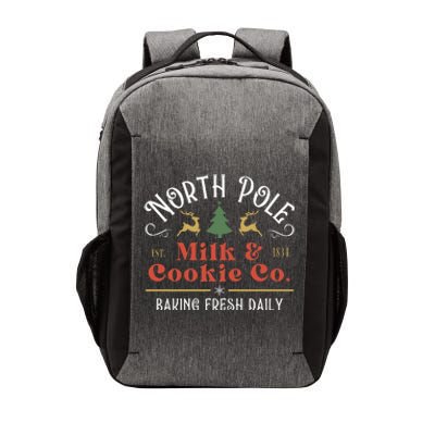 North Pole Milk And Cookie Co Vintage Christmas Company Vector Backpack