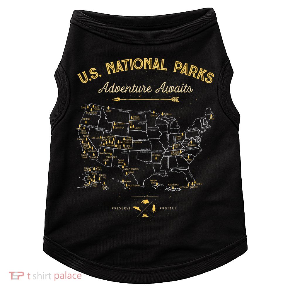 National Parks Map Camping Hiking Doggie Tank