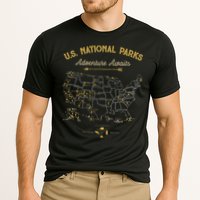 National Parks Map Camping Hiking Cooling Performance Crew T-Shirt