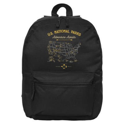 National Parks Map Camping Hiking 16 in Basic Backpack
