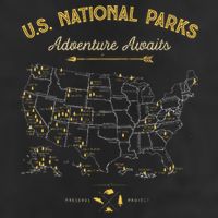 National Parks Map Camping Hiking Microfiber Hand Towel