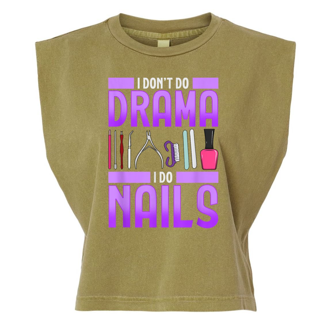 Nail Polish Manicurist Pedicurist Nail Artists Tools Garment-Dyed Women's Muscle Tee