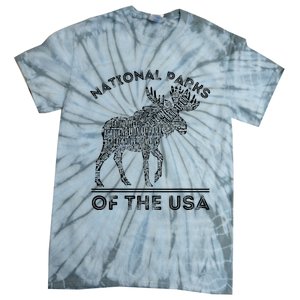 National Parks Moose Hiking Travel Camping Outdoors Usa Tie-Dye T-Shirt