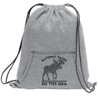 National Parks Moose Hiking Travel Camping Outdoors Usa Sweatshirt Cinch Pack Bag