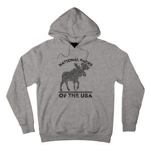 National Parks Moose Hiking Travel Camping Outdoors Usa Tall Hoodie