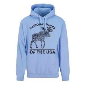 National Parks Moose Hiking Travel Camping Outdoors Usa Unisex Surf Hoodie