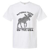 National Parks Moose Hiking Travel Camping Outdoors Usa Garment-Dyed Heavyweight T-Shirt