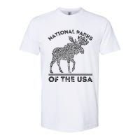 National Parks Moose Hiking Travel Camping Outdoors Usa Softstyle CVC T-Shirt