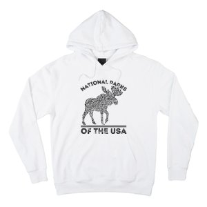 National Parks Moose Hiking Travel Camping Outdoors Usa Hoodie