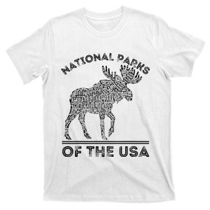 National Parks Moose Hiking Travel Camping Outdoors Usa T-Shirt