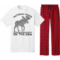 National Parks Moose Hiking Travel Camping Outdoors Usa Pajama Set