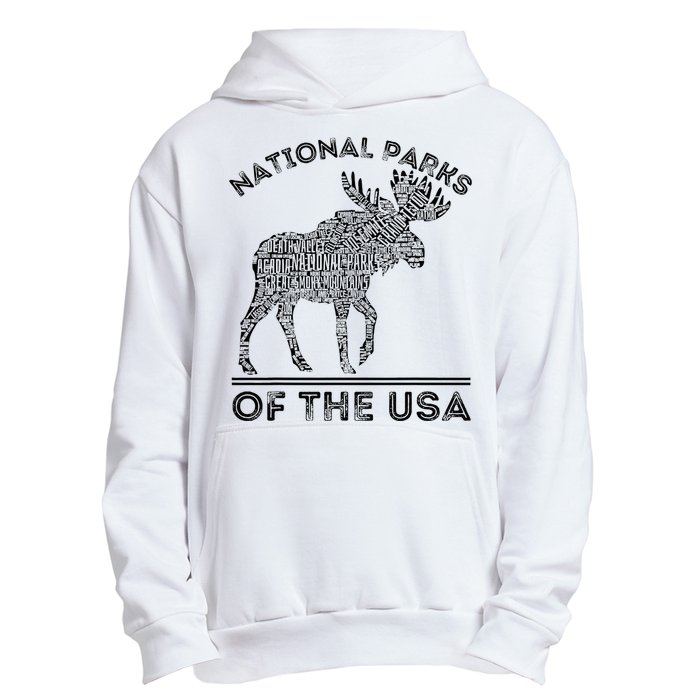 National Parks Moose Hiking Travel Camping Outdoors Usa Urban Pullover Hoodie