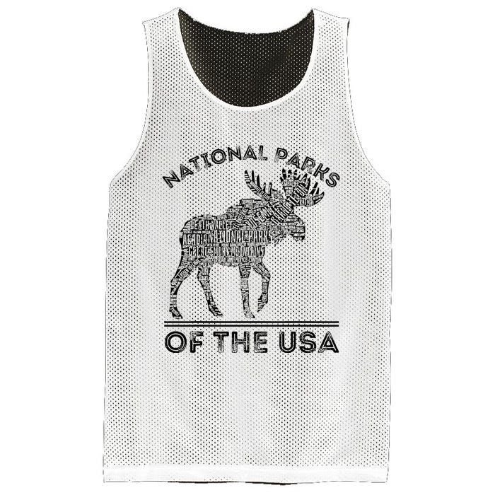 National Parks Moose Hiking Travel Camping Outdoors Usa Mesh Reversible Basketball Jersey Tank