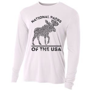 National Parks Moose Hiking Travel Camping Outdoors Usa Cooling Performance Long Sleeve Crew