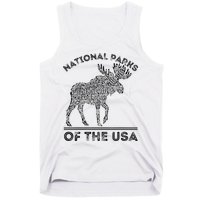 National Parks Moose Hiking Travel Camping Outdoors Usa Tank Top