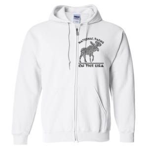 National Parks Moose Hiking Travel Camping Outdoors Usa Full Zip Hoodie