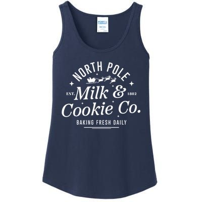 North Pole Milk And Cookie Co Christmasbaking Fresh Daily For Christmas Ladies Essential Tank