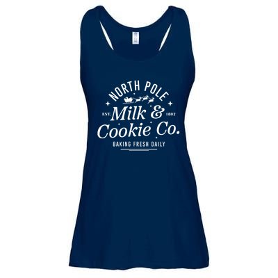 North Pole Milk And Cookie Co Christmasbaking Fresh Daily For Christmas Ladies Essential Flowy Tank