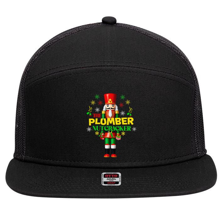 Nutcracker Plumber Merry Christmas Holiday Funny Pajama 7 Panel Mesh Trucker Snapback Hat
