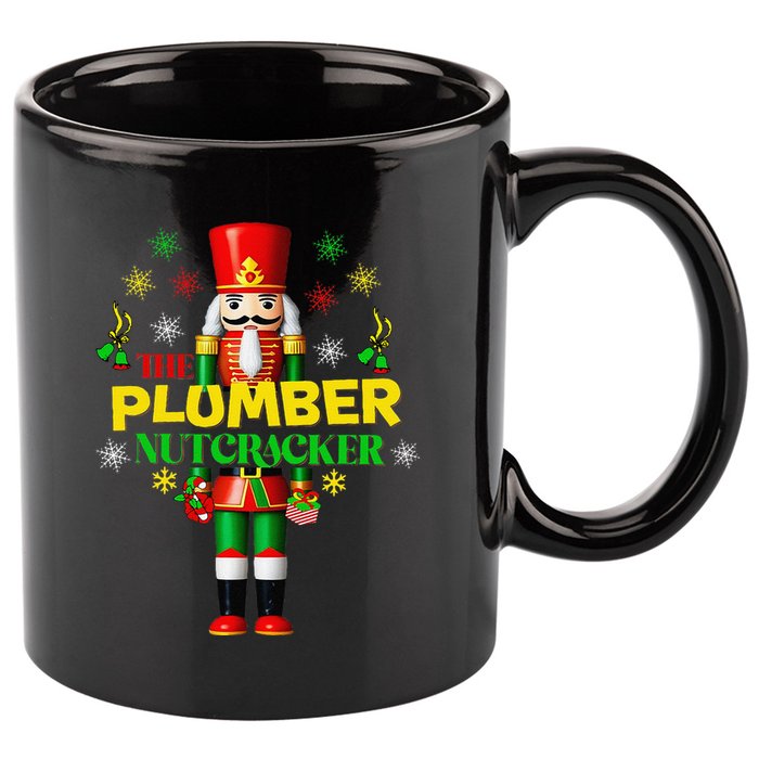 Nutcracker Plumber Merry Christmas Holiday Funny Pajama 11oz C Handle Ceramic Mug