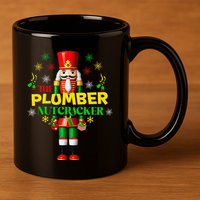 Nutcracker Plumber Merry Christmas Holiday Funny Pajama 11oz C Handle Ceramic Mug