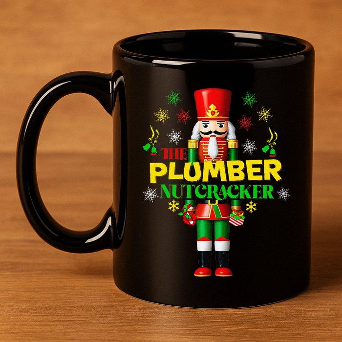 Nutcracker Plumber Merry Christmas Holiday Funny Pajama 11oz C Handle Ceramic Mug