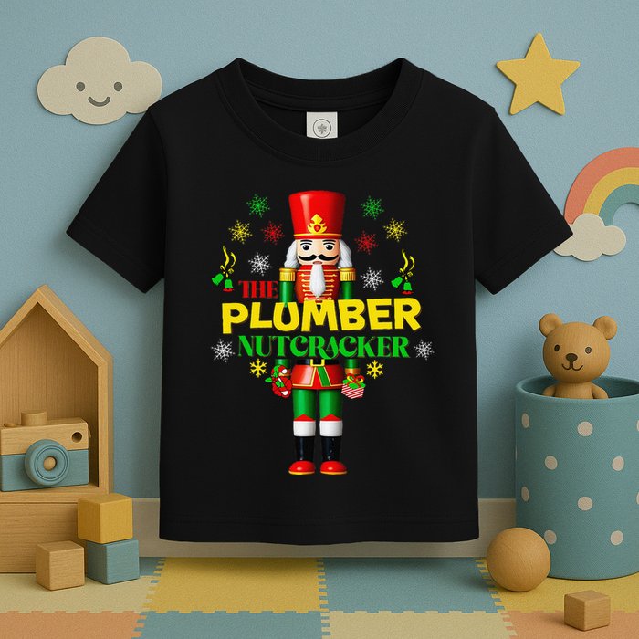 Nutcracker Plumber Merry Christmas Holiday Funny Pajama Toddler T-Shirt