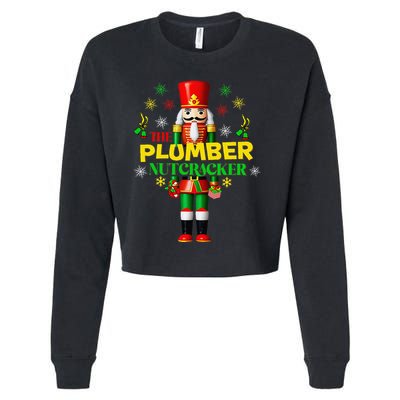 Nutcracker Plumber Merry Christmas Holiday Funny Pajama Cropped Pullover Crew