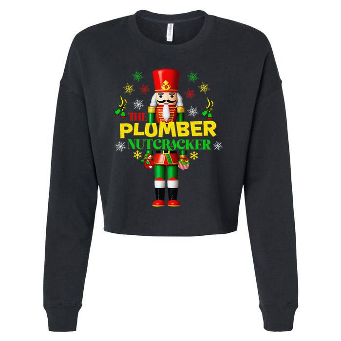 Nutcracker Plumber Merry Christmas Holiday Funny Pajama Cropped Pullover Crew