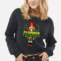 Nutcracker Plumber Merry Christmas Holiday Funny Pajama Cropped Pullover Crew